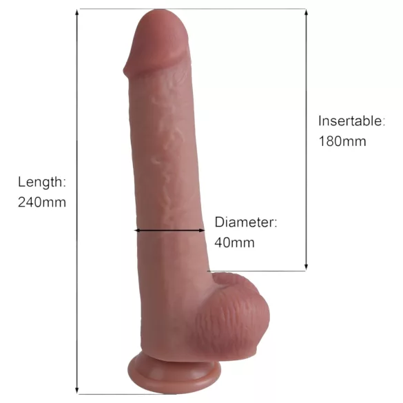 Erospace Natural Play - σιλικονούνο ομοίωμα πέους 24 cm (στο χρώμα του δέρματος)