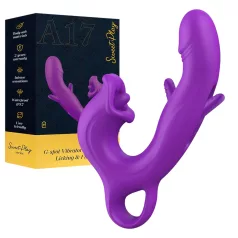   Erospace Sweet Play - διεγέρτης κλειτορίδας με γλωσσίδιο και δονητής σημείου G με κίνηση “νεύματος” (μωβ)