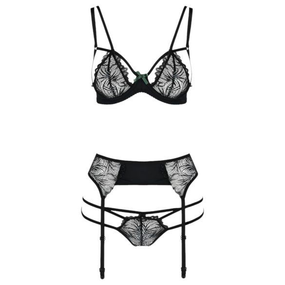 Passion Floris - σετ εσώρουχα - μαύρο - γυναικεία sexy lingerie - L/XL
