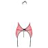 Passion Peonia - εσώρουχα σετ γυναικεία - τοπ και στρινγκ - κόκκινο - L/XL
