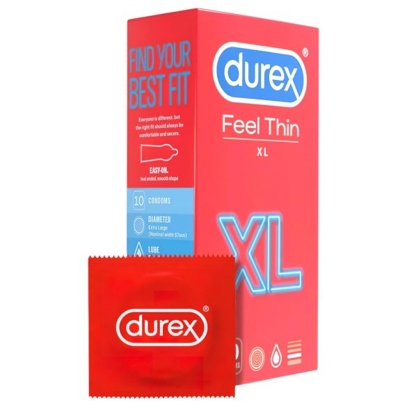 Durex Feel Thin XL - Προφυλακτικά με φυσική αίσθηση (10 τεμ)