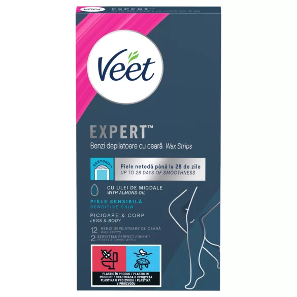 Veet Expert - ταινίες αποτρίχωσης έτοιμες για χρήση - ξηρό δέρμα - 12 τεμ