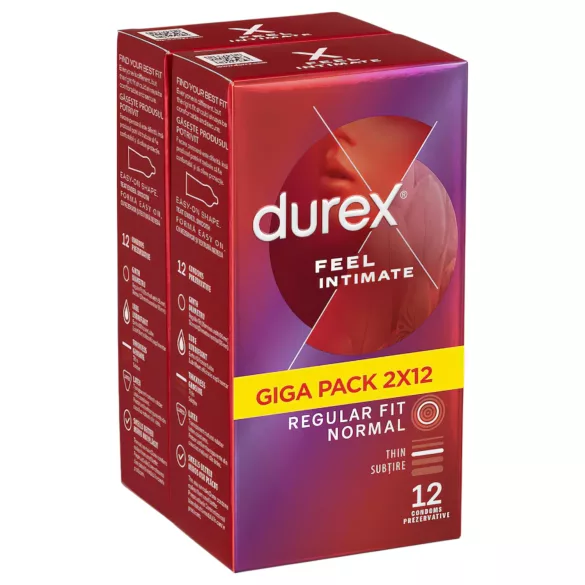 Durex - προφυλακτικά λεπτά Feel Intimate - συσκευασία 2x12 τεμάχια