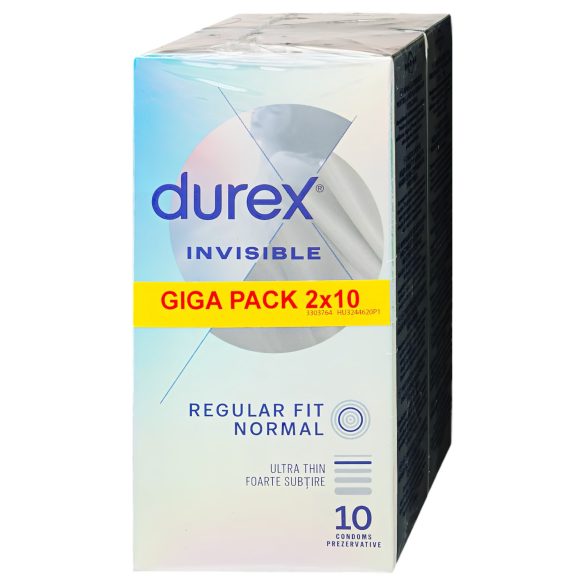 Durex Invisible Regular Fit - Λεπτό Προφυλακτικό (2x10τεμ)