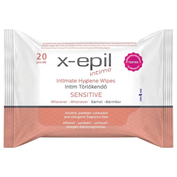 X-Epil Intimo Sensitive - υγρομάντηλα ευαίσθητης περιοχής - 20 τεμ