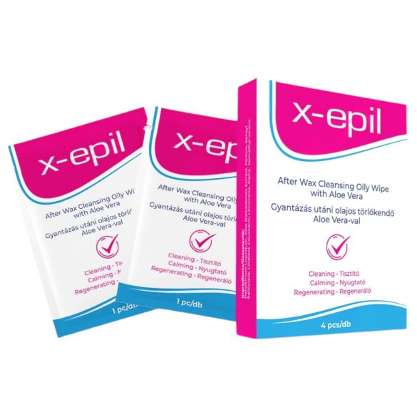 X-Epil - Υγρομάντηλα μετά την Αποτρίχωση με Έλαιο (4 τεμ) - Aloe Vera