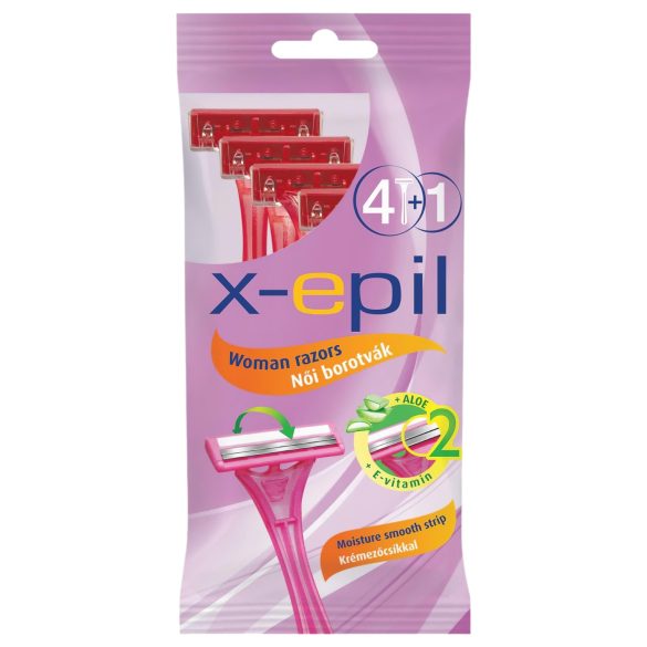 X-Epil - γυναικεία ξυραφάκια μιας χρήσης με 2 λεπίδες (5 τεμ.)