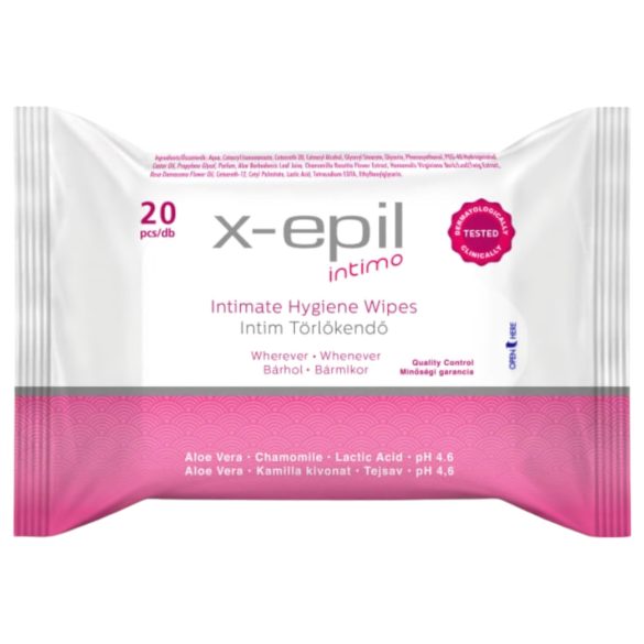 X-Epil Intimo - Μαντηλάκια Ευαίσθητης Περιοχής (20 τεμ.)