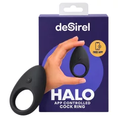   Desirel Halo - δαχτυλίδι πέους με δόνηση ελεγχόμενο μέσω εφαρμογής, για άνδρες (μαύρο)