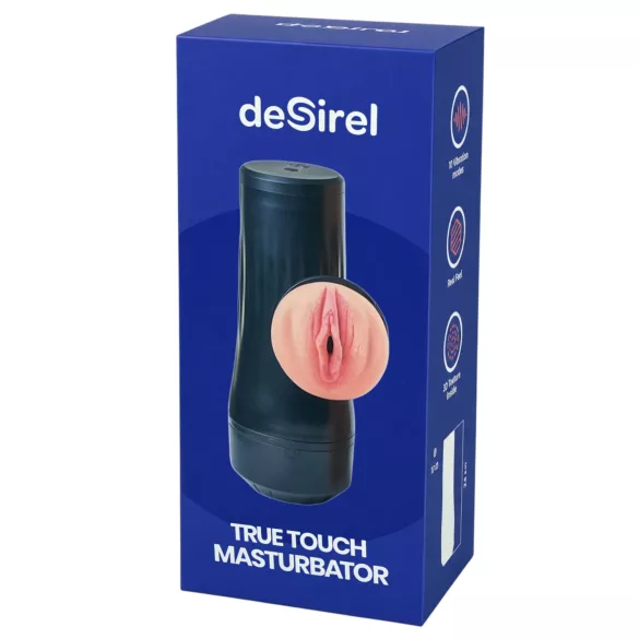 Desirel True Touch - ρεαλιστικό ανδρικό αυνανιστήρι με δόνηση - φυσικό/μαύρο