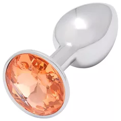   Sunfo - μεταλλικό πρωκτικό βύσμα με χρυσή πέτρα - ασημί