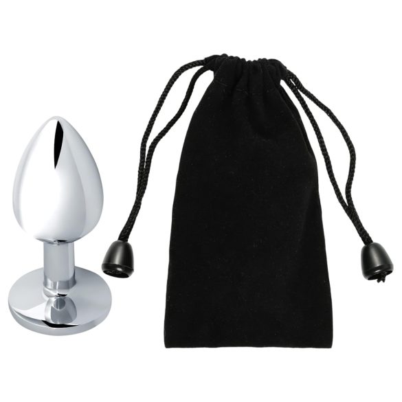 Sunfo - μεταλλικό πρωκτικό βύσμα με lime πέτρα - ασημί