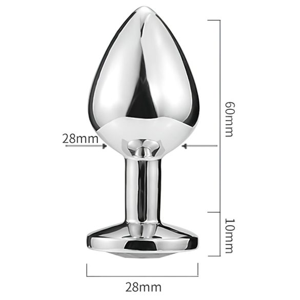 Sunfo - μεταλλικό πρωκτικό plug καρδιά με χρυσή πέτρα ασημί