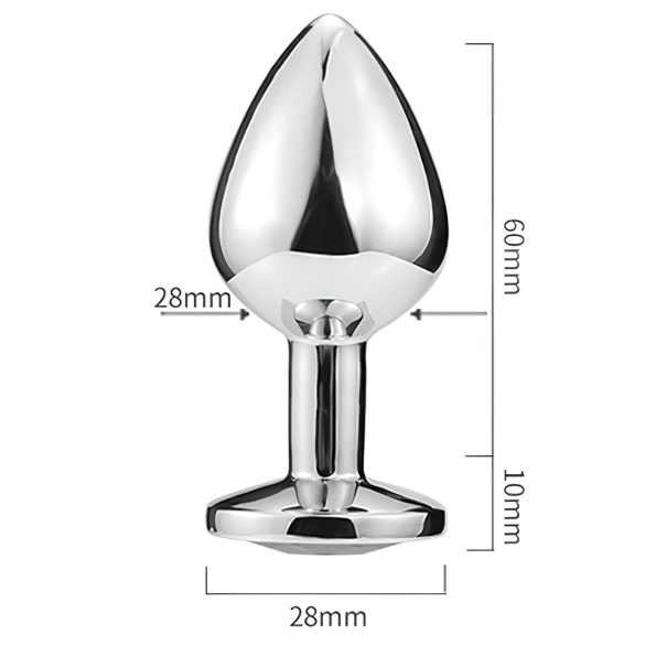 Sunfo - μεταλλικό πρωκτικό plug καρδιά με μωβ πέτρα - ασημί