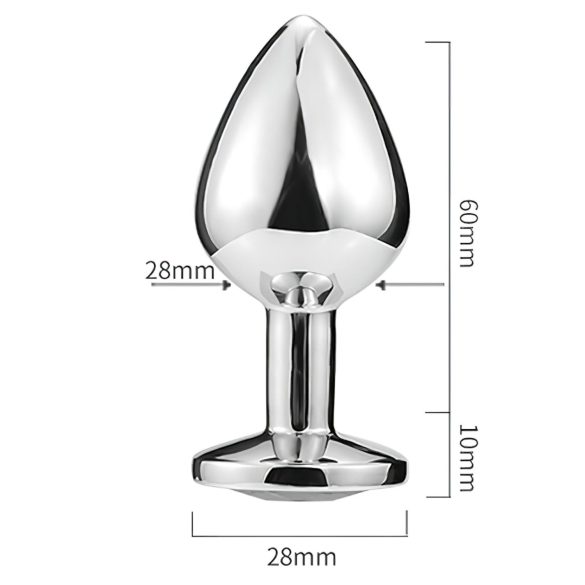 Sunfo - μεταλλικό πρωκτικό βύσμα καρδιά με μπλε πέτρα - ασημί