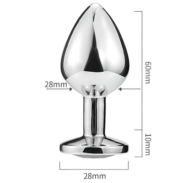 Sunfo - μεταλλικό πρωκτικό plug καρδιά με γαλάζια πέτρα - ασημί