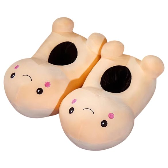 Παντόφλες πέους - μαλακό βελούδο - φυσικό