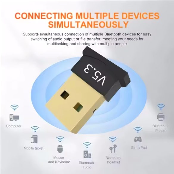 Bluetooth 5.3 USB αντάπτορας έως 6 συσκευές