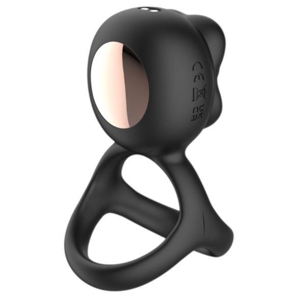 Biu-Biu - δαχτυλίδι πέους & δονητής κλειτορίδας με γλείψιμο - μαύρο