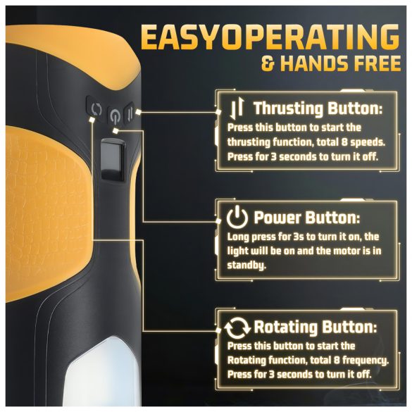 Lonely - ανδρικό αυτόματο περιστρεφόμενο masturbator - μαύρο