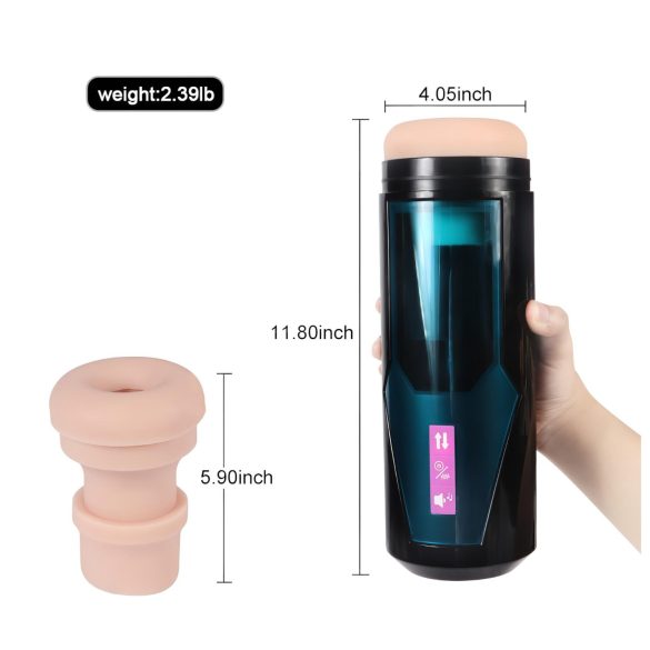 Lonely - ανδρικός αυνανιστής με δόνηση & ήχο - μαύρο