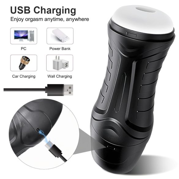 AlvUp - ανδρικός masturbator με δόνηση & αναρρόφηση - μαύρο