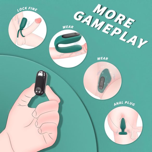 Sex HD - σετ δονητών 4 τεμαχίων με τηλεχειριστήριο επαναφορτιζόμενο - πράσινο