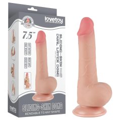   Lovetoy Sliding-Skin - dildo με βεντούζα διπλής στρώσης - 19,5cm φυσικό
