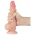 Lovetoy Sliding-Skin - dildo με βεντούζα διπλής στρώσης - 19,5cm φυσικό