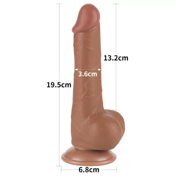 Lovetoy - δονητής με όρχεις διπλής στρώσης - 19,5cm φυσικό