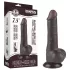 Lovetoy - δονητής με όρχεις - διπλό στρώμα - 19,5cm καφέ