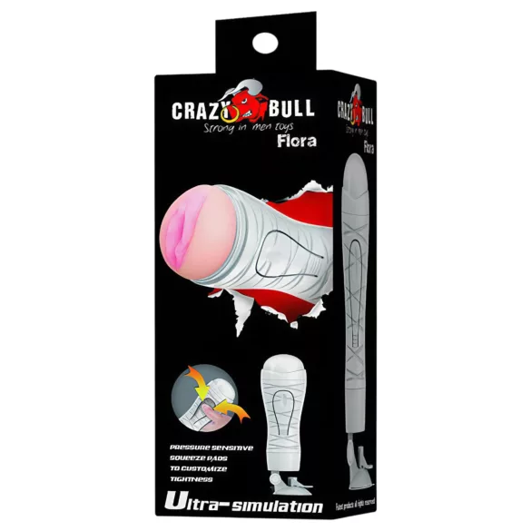 Crazy Bull - ανδρικός μαλακός αυνανιστής με βεντούζα - φυσικό χρώμα