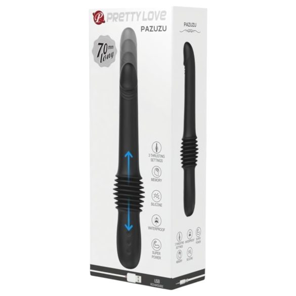 Pretty Love Pazuzu - ώθηση δονητή κεφαλής (μαύρο)
