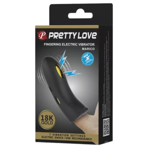 Pretty Love Marico - δακτυλικό δονητής ηλεκτροδιέγερσης - μαύρο