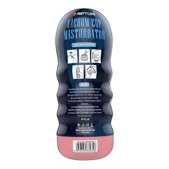 Pretty Love Vacuum Cup - ρεαλιστικό στόμα ανδρικό αυνανιστήρι (στο χρώμα του δέρματος)