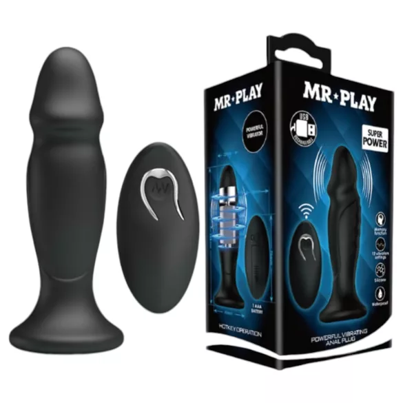 MR. PLAY - δονητής πρωκτού με τηλεχειριστήριο, επαναφορτιζόμενος - μαύρο
