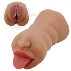   Crazy Bull - ανδρικός masturbator στόμα & vagina - φυσικό χρώμα