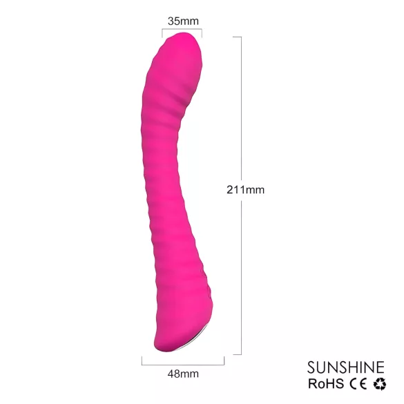 Sex HD Sunshine - δονητής σημείου G με αυλάκια, επαναφορτιζόμενος, ροζ