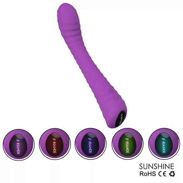 Sex HD Sunshine - δονητής σημείου G με αυλακώσεις - επαναφορτιζόμενος - μωβ