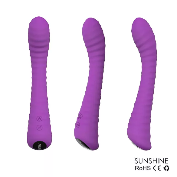 Sex HD Sunshine - δονητής σημείου G με αυλακώσεις - επαναφορτιζόμενος - μωβ