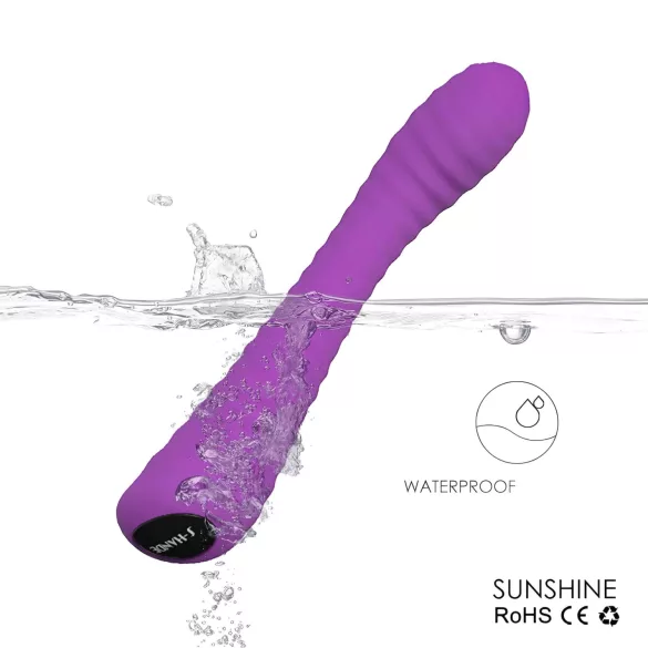 Sex HD Sunshine - δονητής σημείου G με αυλακώσεις - επαναφορτιζόμενος - μωβ