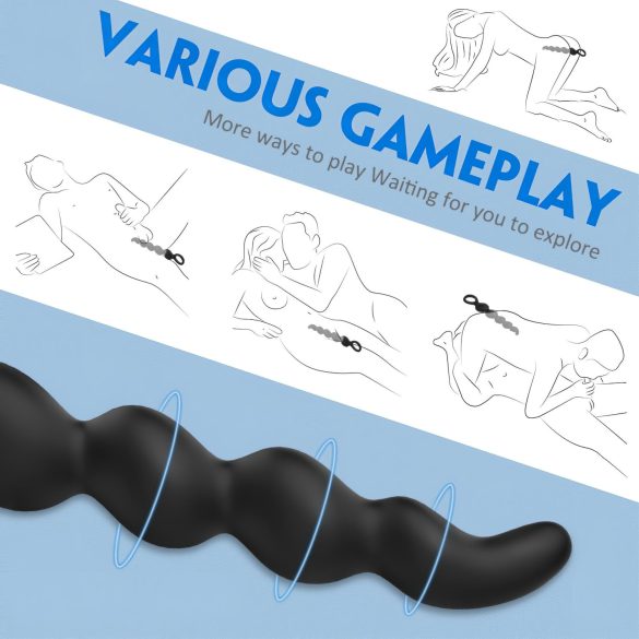 Sex HD Steven - ανάγλυφος πρωκτικός δονητής (μαύρο)