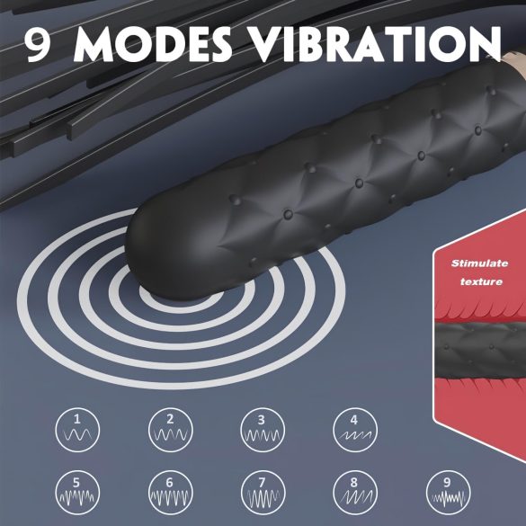 Sex HD Bloody Mary - δονητής & μαστίγιο επαναφορτιζόμενο αδιάβροχο μαύρο