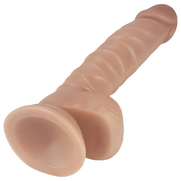 Lovetoy Real Extreme - δονητής με βεντούζα - ρεαλιστικός 21cm - μπεζ