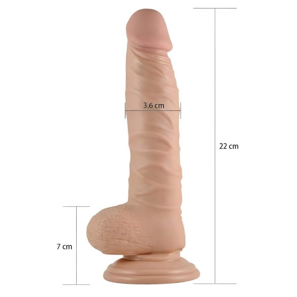 Lovetoy Real Extreme - δονητής με βεντούζα - ρεαλιστικός 21cm - μπεζ