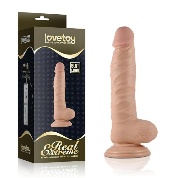 Lovetoy Real Extreme - δονητής με βεντούζα - ρεαλιστικός 21cm - μπεζ
