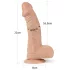 Lovetoy Real Extreme - δονητής με βεντούζα - 23 εκ. (φυσικό χρώμα)
