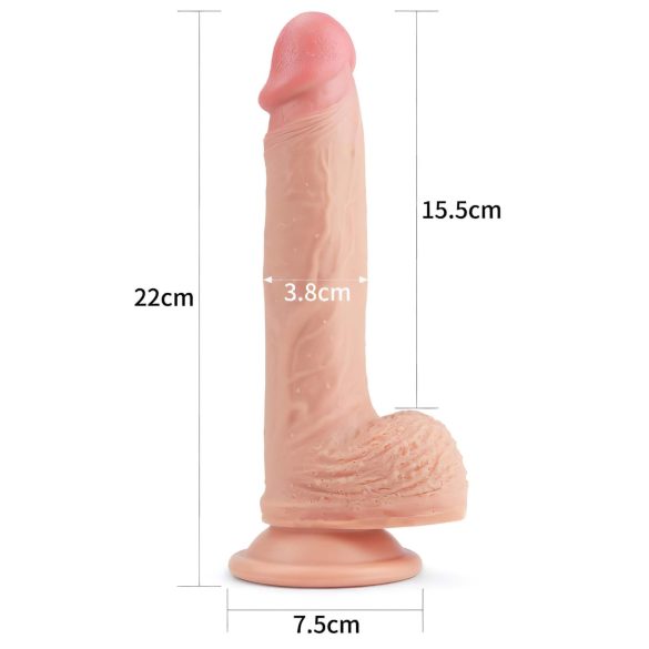Lovetoy - ρεαλιστικό dildo με βεντούζα - 21cm - φυσικό χρώμα
