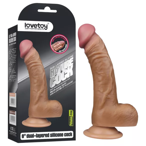 Lovetoy - ρεαλιστικό καμπύλο ομοίωμα πέους - 20cm φυσικό χρώμα