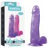 Lovetoy - δονητής με βεντούζα - 20cm - μωβ - jelly dildo